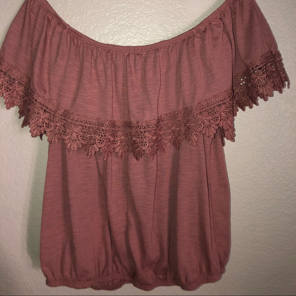 Mauve Off the shoulder top
